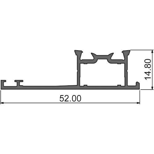 Алюминиевый профиль коробки наружный 315005 | Коробка 52 мм