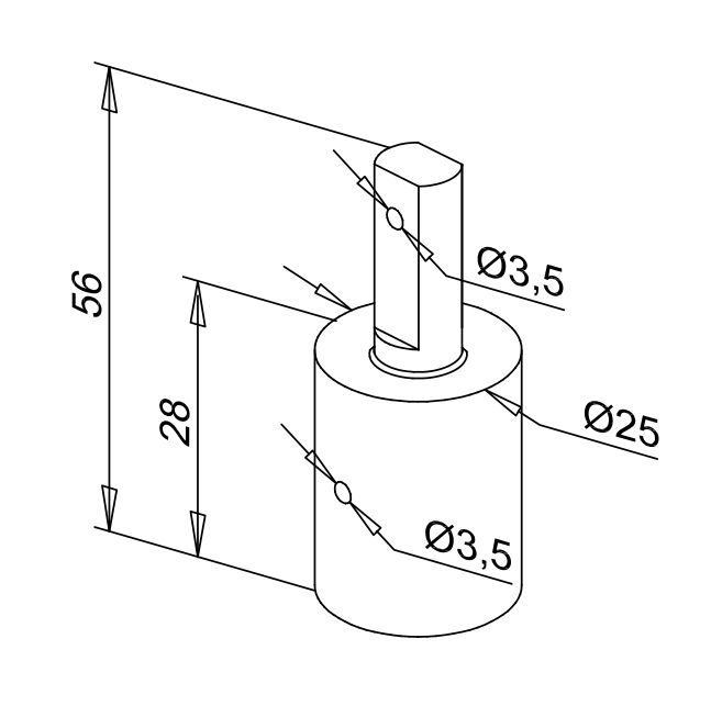 D10 093 02 Вісь-тримач перил балюстради ТБ-50