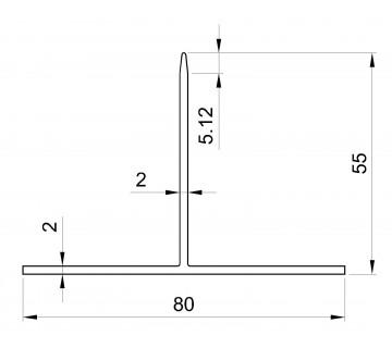 АЛЮМИНИЕВЫЙ ПРОФИЛЬ ТАВР 55Х80 N0200