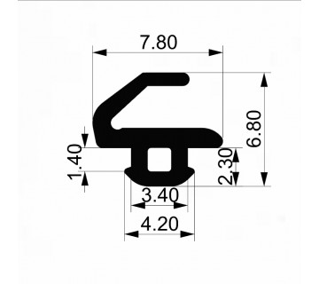 Уплотнитель для алюминиевых окон и дверей E00 013 03