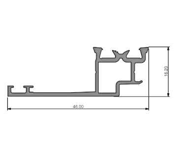Алюминиевый профиль створки наружный 315012 | Створка окна 47,5мм (фурн-й паз 20мм)