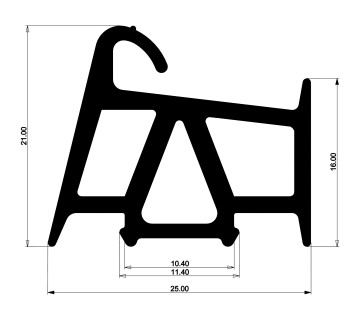 Уплотнитель для алюминиевых окон и дверей E04 027