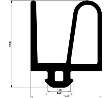 Уплотнитель для алюминиевых фасадов E03 011 03