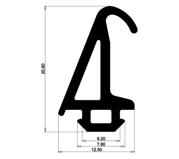 Уплотнитель для алюминиевых фасадов E03 010 03