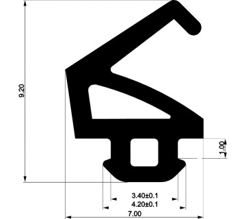 Уплотнитель для алюминиевых фасадов E00 011 03
