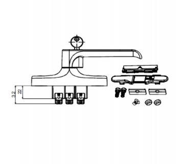 РУЧКА ПОВОРОТНАЯ С КЛЮЧОМ 1103.20