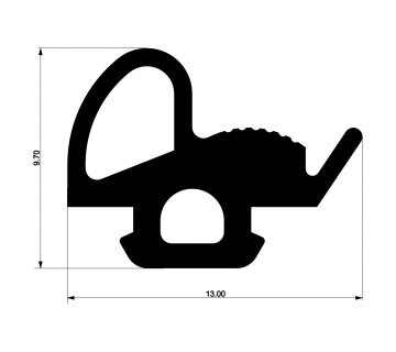 Уплотнитель для алюминиевых фасадов E02 041 03