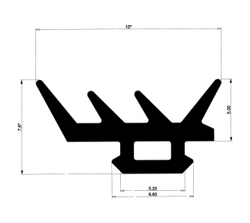 Уплотнитель для алюминиевых фасадов E02 020 03