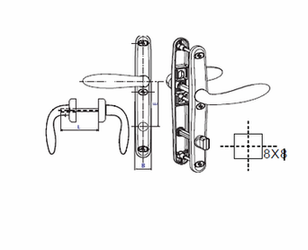НАЖИМНОЙ ГАРНИТУР STUBLINA 1081.00. (E=85mm, B=30mm, L=140)