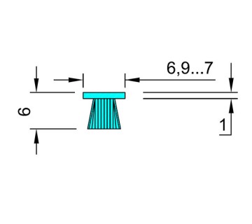 ЩЕТОЧНЫЙ УПЛОТНИТЕЛЬ E06 003 06 ДЛЯ ДВЕРЕЙ ИЛИ ВОРОТ, ДЛИНА 2 М