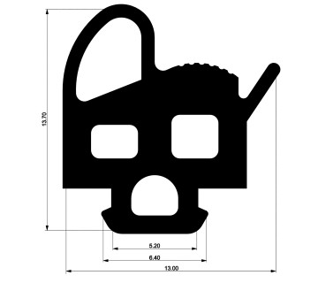 Уплотнитель для алюминиевых фасадов E02 042 03