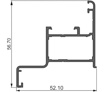 Алюминиевый профиль 380006 | коробка двери перегородки