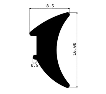 Уплотнитель для алюминиевых фасадов E01 005 03