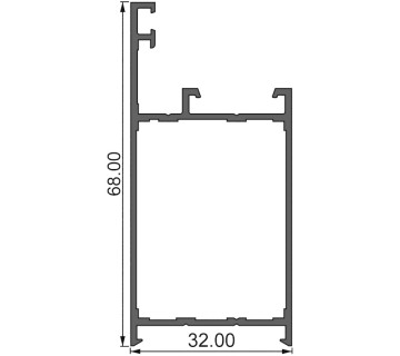 Алюминиевый профиль 390031 |  коробка двери большая