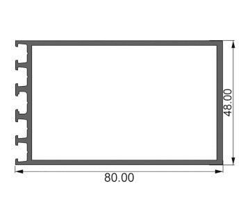 Алюминиевый профиль 148 004 | стойка-ригель 80 мм
