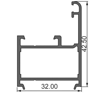 Алюминиевый профиль 390008 | коробка двери перегородки