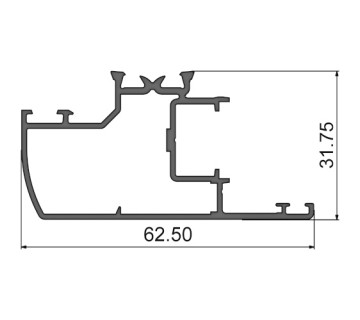 Алюминиевый профиль створки внутренний 315002 | Створка окна 62,5мм (фурн-й паз 16мм)