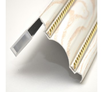 КАРНИЗ АЛЮМИНИЕВЫЙ ДВУХРЯДНЫЙ, ДЕКОР "СОСНА", ДВОЙНОЙ МОЛДИНГ 3,5 М 801035