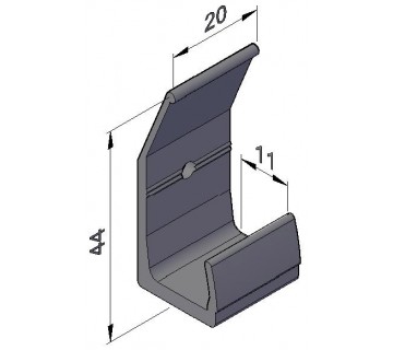 КЛЯММЕР ФАСАДНЫЙ АЛЮМИНИЕВЫЙ 107 D31