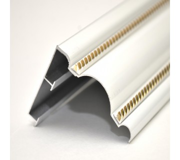 КАРНИЗ АЛЮМИНИЕВЫЙ  ДВУХРЯДНЫЙ БЕЛЫЙ, ДВОЙНОЙ МОЛДИНГ 1,5 М 801035