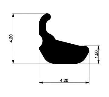 Уплотнитель для алюминиевых окон и дверей E00 012 03