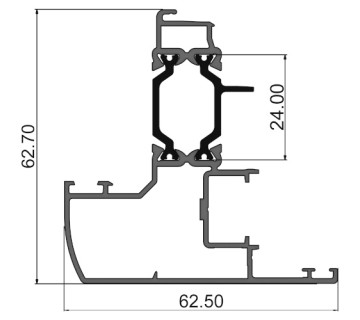 Створка окна 62,5мм (фурн-й паз 16мм) 315 С01