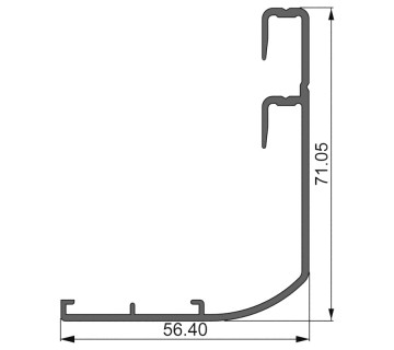 Алюминиевый профиль 380010 | примыкание двери к стене