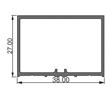 Алюминиевый профиль 381 002 | стойка-ригель перегородки 35 мм