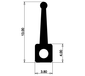 Уплотнитель для алюминиевых окон и дверей E03 007