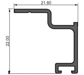 Алюминиевый профиль 380008 |  нижний притвор двери перегородки