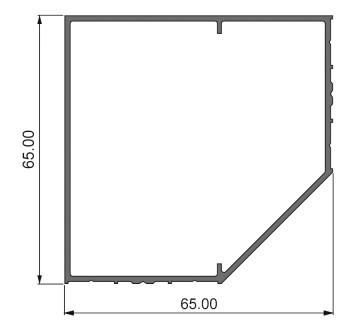 Алюминиевый профиль 381 008 | угловая стойка 90º перегородки одинарное остекление