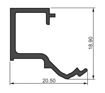 Алюминиевый профиль А05023 | штапик серии Д40 - под ст-т 18мм