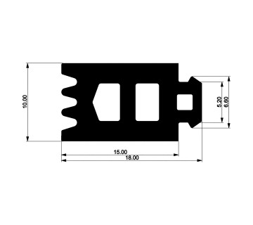 Уплотнитель многоусый E02 013 03 | под стекло из EPDM (термомост 15 мм)