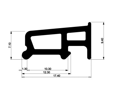 Уплотнитель для алюминиевых окон и дверей E04 013 03