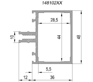 148 102 - стойка-ригель 36 мм