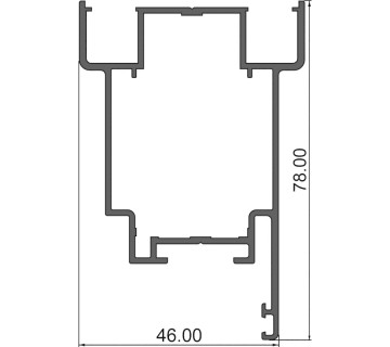 Алюминиевый профиль 390016 |  полотно двери под жалюзи