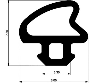 Уплотнитель для алюминиевых окон и дверей E00 006 03