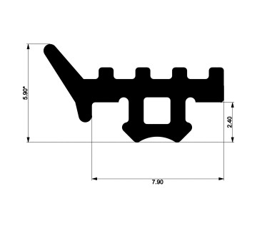 Уплотнитель для алюминиевых фасадов E02 019 03