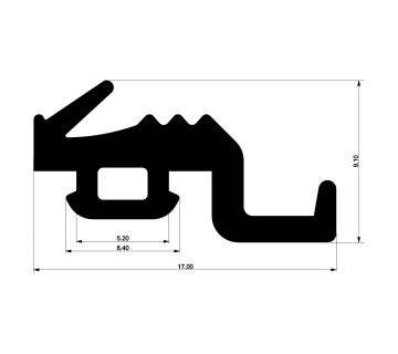 Уплотнитель для алюминиевых фасадов E02 047 03
