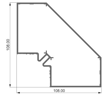 Алюминиевый профиль 381 010 | угловая стойка 270º перегородки
