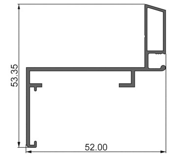Алюминиевый профиль 800 109 | коробка вентрешетки 52х53,5 мм