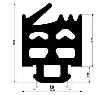 Уплотнитель для алюминиевых фасадов E02 039 03