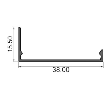Алюминиевый профиль 381 005 | крышка декоративная 38 мм боковая