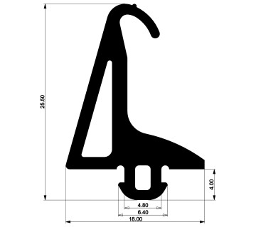 Уплотнитель для алюминиевых окон и дверей E04 019
