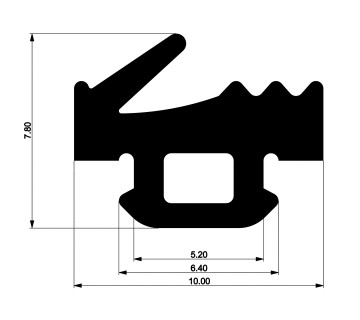 Уплотнитель для алюминиевых фасадов E02 038 03