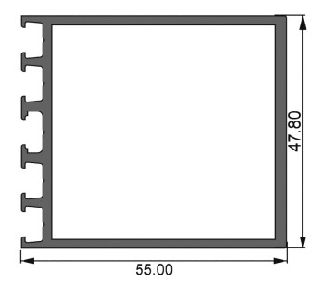 Алюминиевый профиль 148 003 | стойка-ригель 55 мм