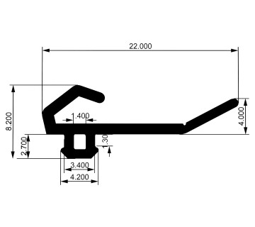 Уплотнитель для алюминиевых окон и дверей E00 007 03