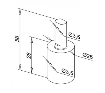 D10 093 02 Вісь-тримач перил балюстради ТБ-50