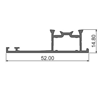 Алюминиевый профиль коробки наружный 315005 | Коробка 52 мм