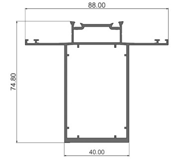 Алюминиевый профиль стойки наружный 315008 | Стойка витражная